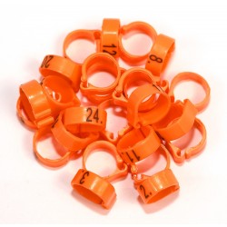 Bagues à clip numérotées 8mm - Lot de 25