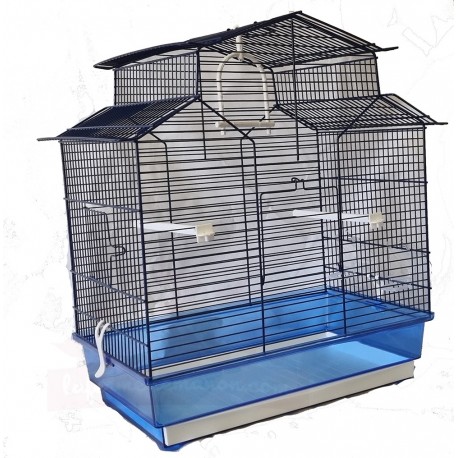 Cage oiseaux en plastique avec mangeoire - La Ferme de Manon