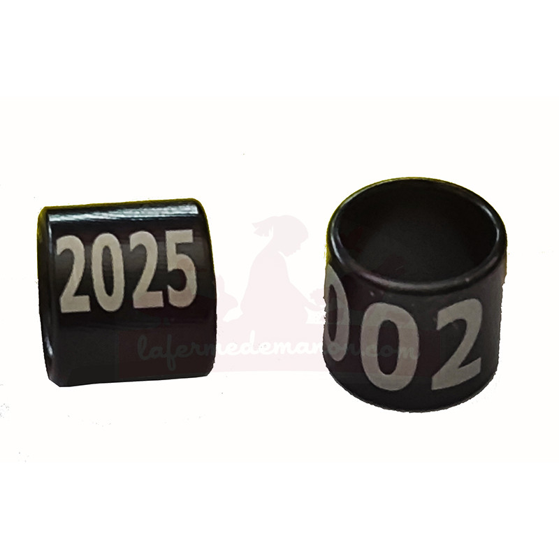 Bague métal oiseaux - bague fermée 2025- bague fermée pour perruche - bague fermée numérotée - bague 8mm pigeon - 2025 - 2024